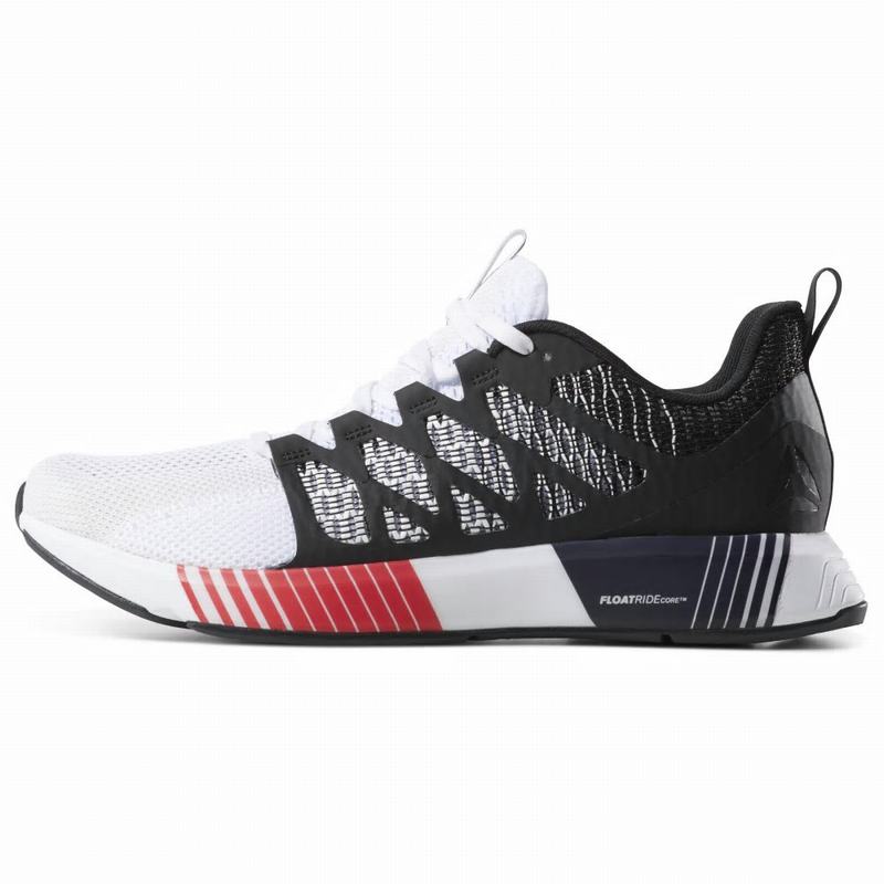 Adidasi Alergare Reebok Fusion Flexweave Cage Barbati Negrii/Rosii/Albi Romania VS3858KW